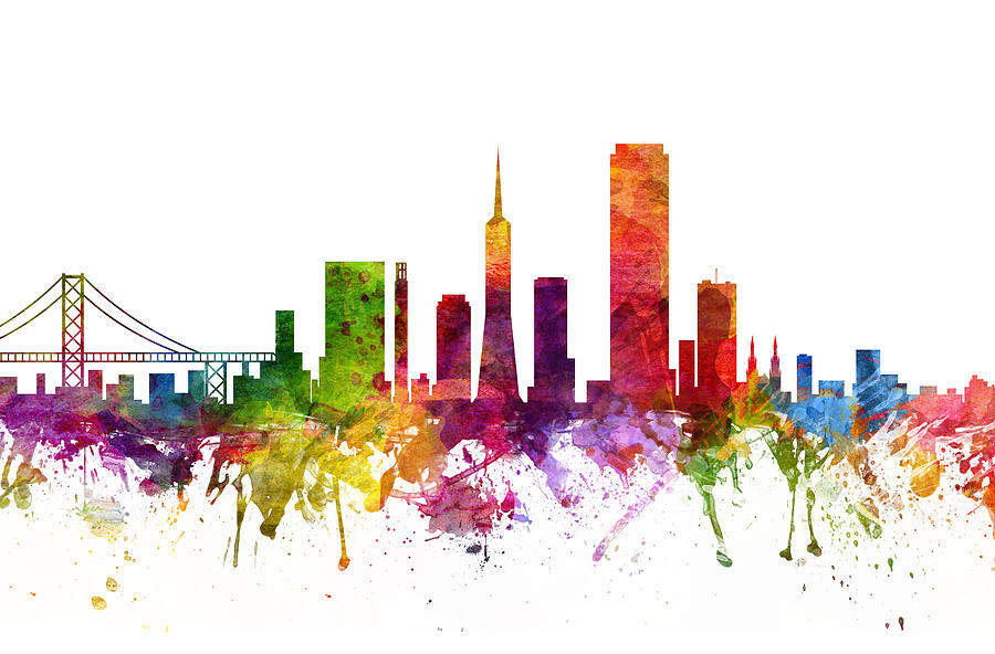 900x592 San Francisco Cityscape 06 Drawing By Aged Pixel