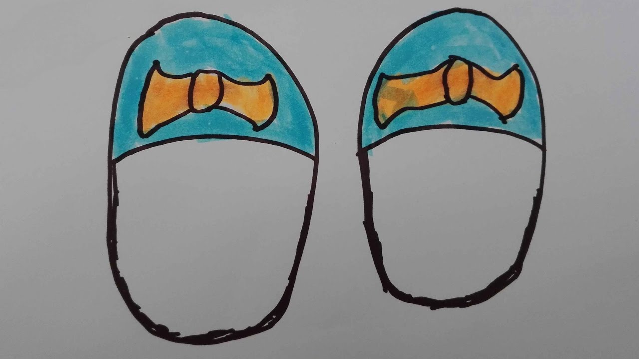 1280x720 How To Draw A Sandal Draw Sandals On Feet Draw A Shoe Step By Step