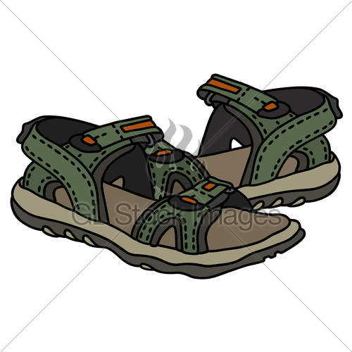 500x500 Green Sport Sandals Gl Stock Images