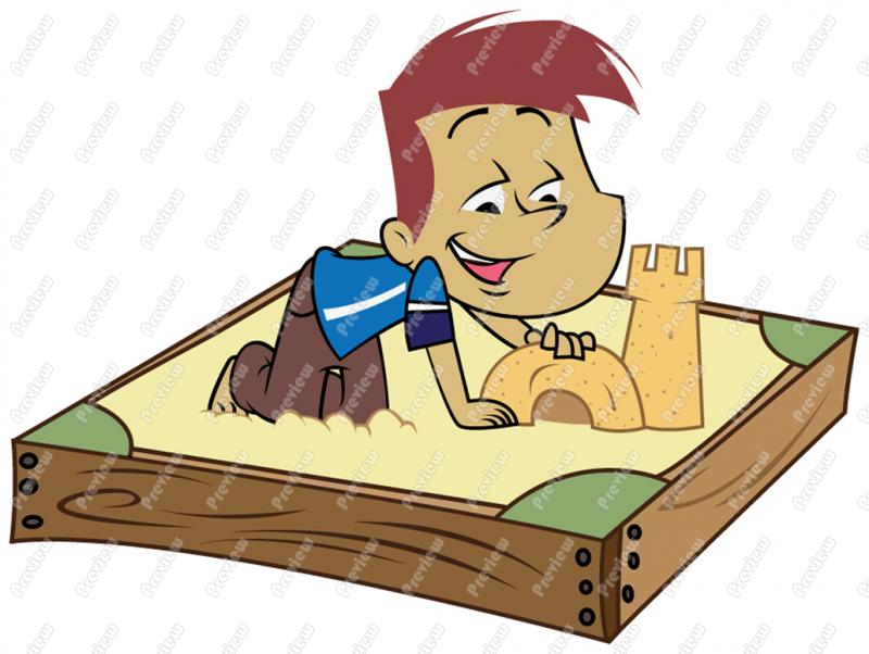 800x602 Boy Playing In Sandbox Clip Art