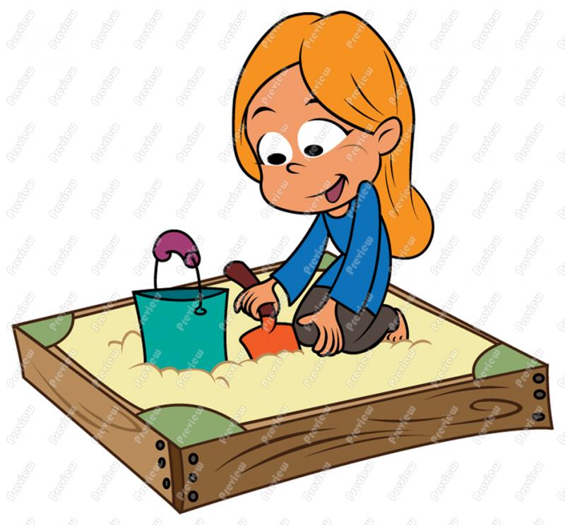 800x744 Girl Playing In Sandbox Clip Art