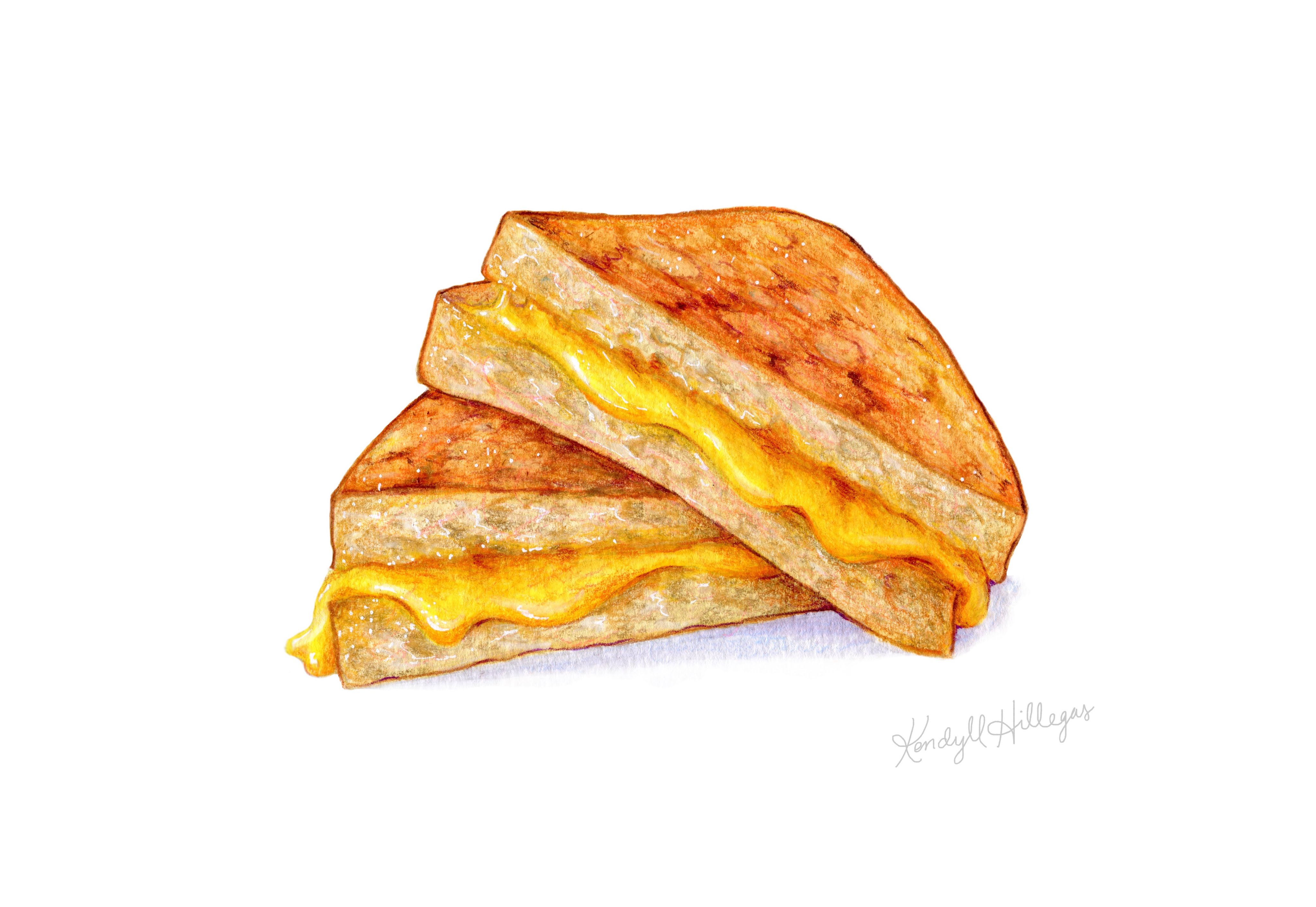 4096x2825 Food Illustration Speedpainting Of A Grilled Cheese