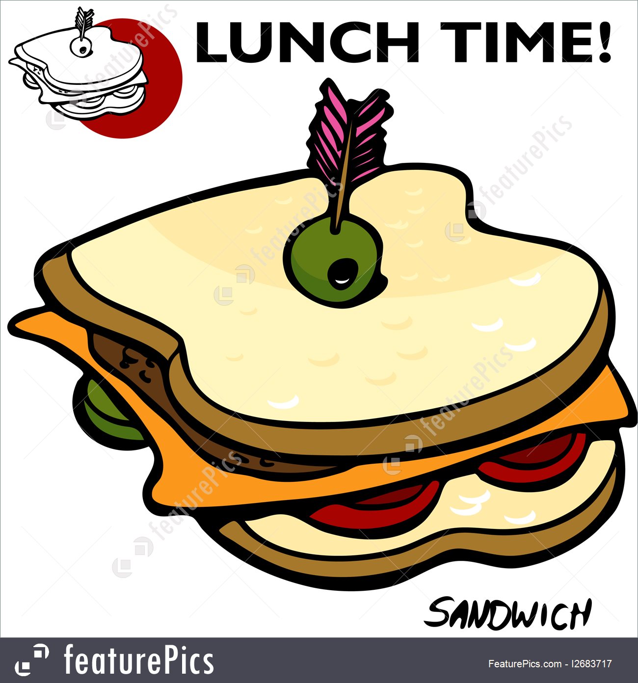 1300x1392 Illustration Of Sandwich Drawing