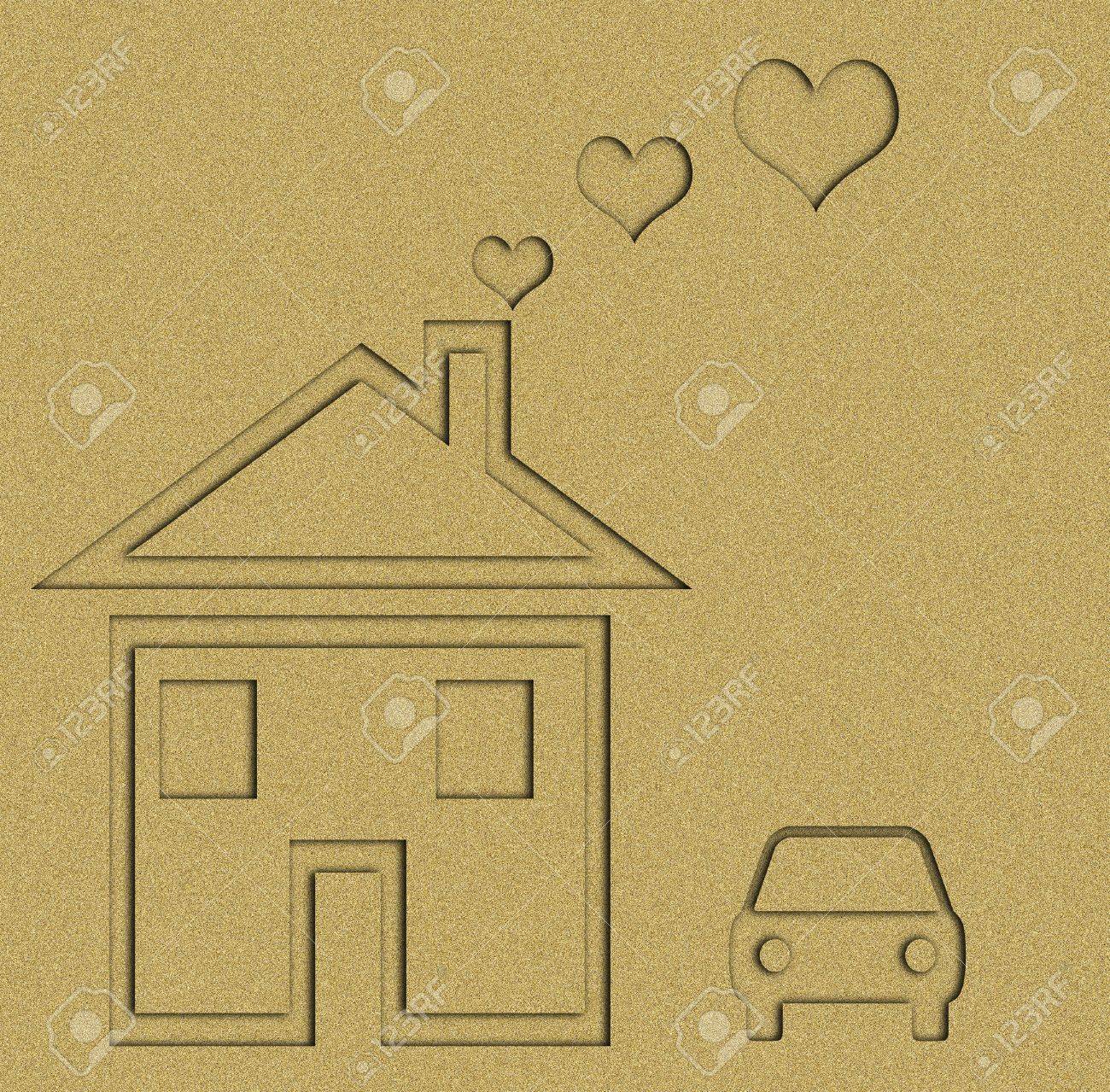 1300x1279 Sandy Beach Background. Detailed Sand Texture Drawing House