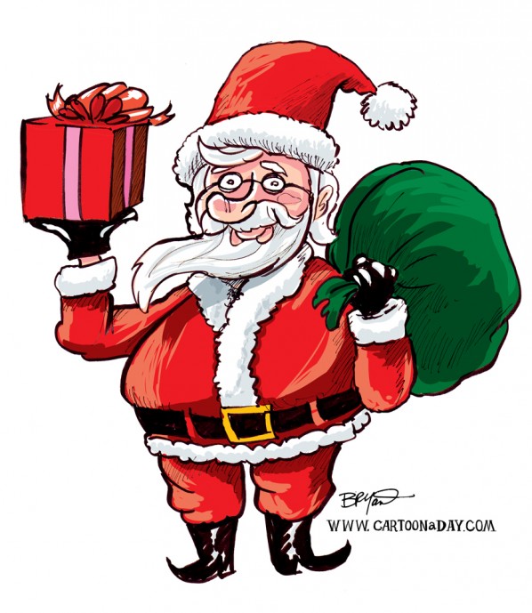 598x689 Tis The Season To Draw Cartoon Santa Claus Cartoon