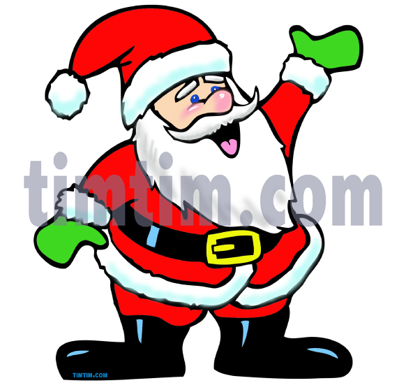 582x548 Free Drawing Of A Waving Santa Claus From The Category Christmas