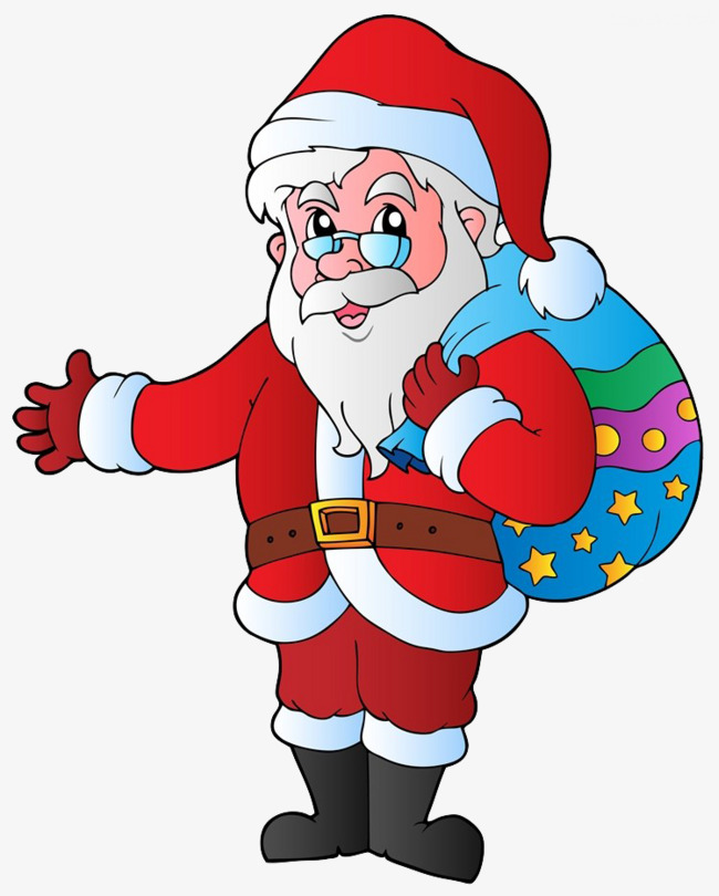 650x810 Santa Claus Brought With Presents, Cartoon Hand Drawing, Lift