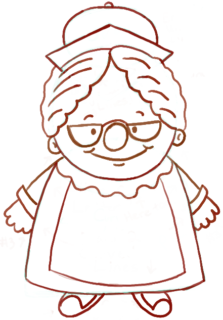 441x633 How To Draw Mrs. Clause With Easy Step By Step Drawing Tutorial