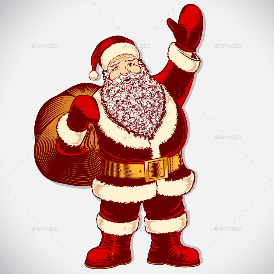 900x900 Santa Claus Cartoon Character Vintage Ink Drawing Pop Art Color By