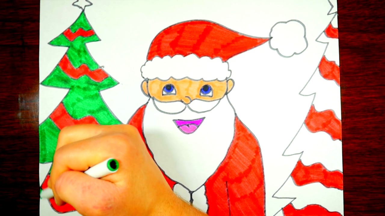1280x720 How To Draw Santa Claus ~ Easy Step By Step For Kids