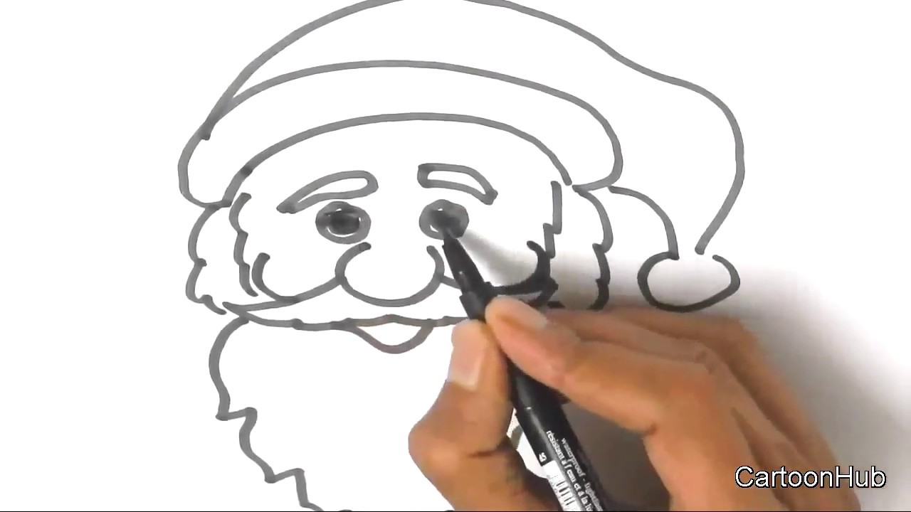 1280x720 How To Draw A Santa Claus Face In Easy Steps For Children, Kids