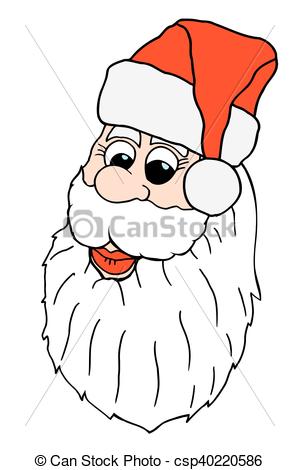 299x470 Santa Claus Face Freehand Drawn Cartoon Illustration Vector