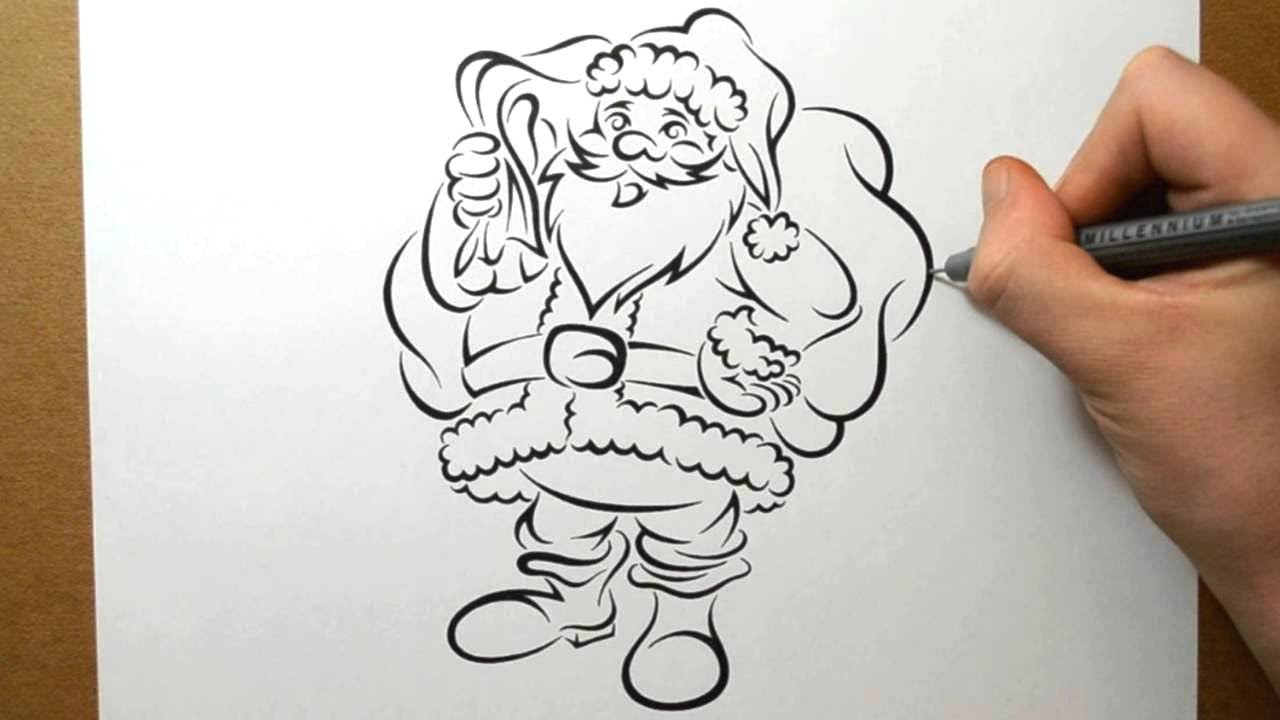 1280x720 Pencil Sketch Photo Of Santa Claus Drawing Santa Claus In A Tribal