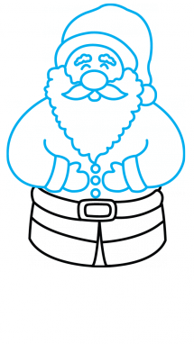 215x382 How To Draw Santa Clasu With Presents, Easy Step By Step Drawing