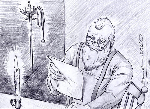 500x364 Santa Claus Drawing By Danilo Aroeira
