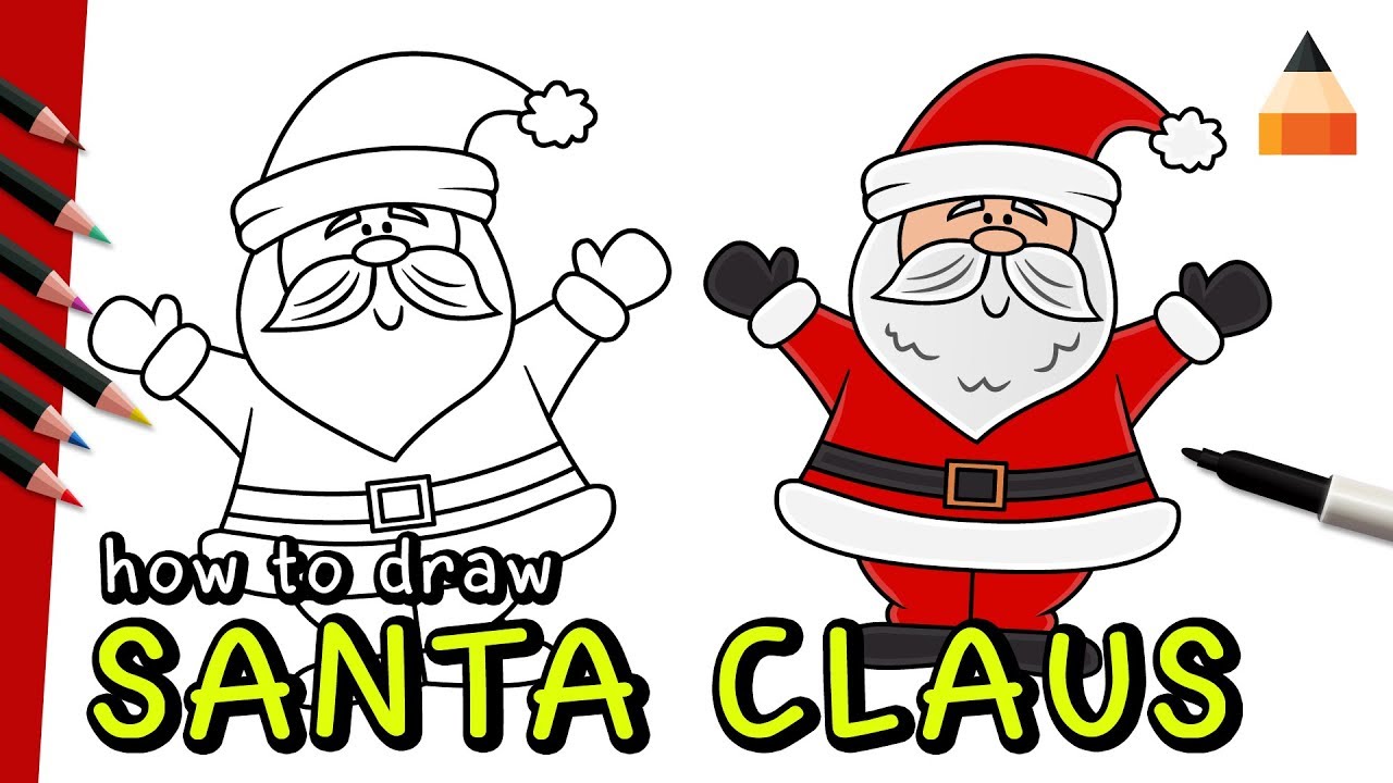 1280x720 How To Draw Santa Claus Drawing Santa Claus Step By Step