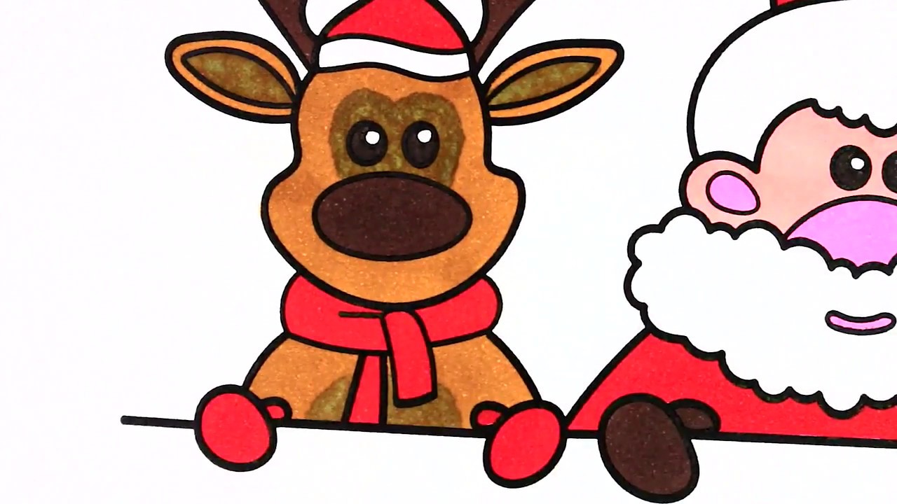 1280x720 How To Draw Santa's Sleigh With Reindeer Christmas For Kids Draw