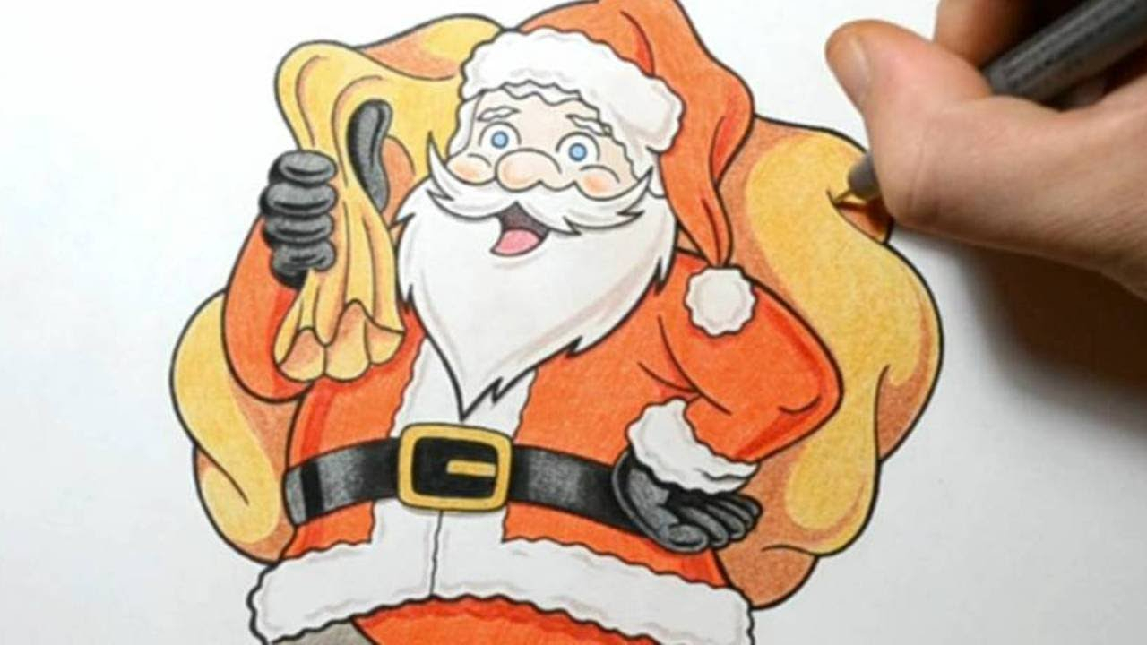 1280x720 Simple Drawing Of Santa How I Draw Santa Claus
