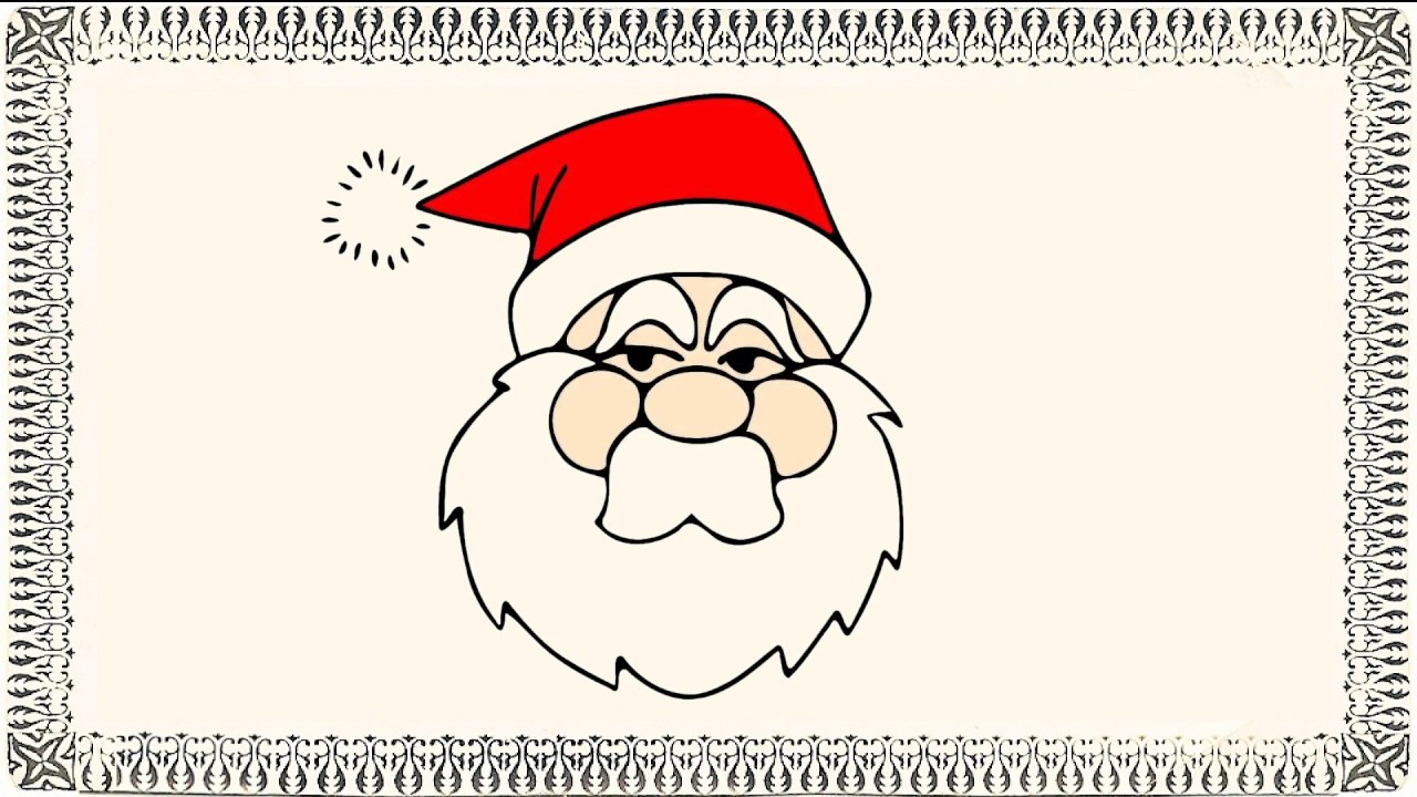 1280x720 Draw Santa Face Easy Drawing For Kids