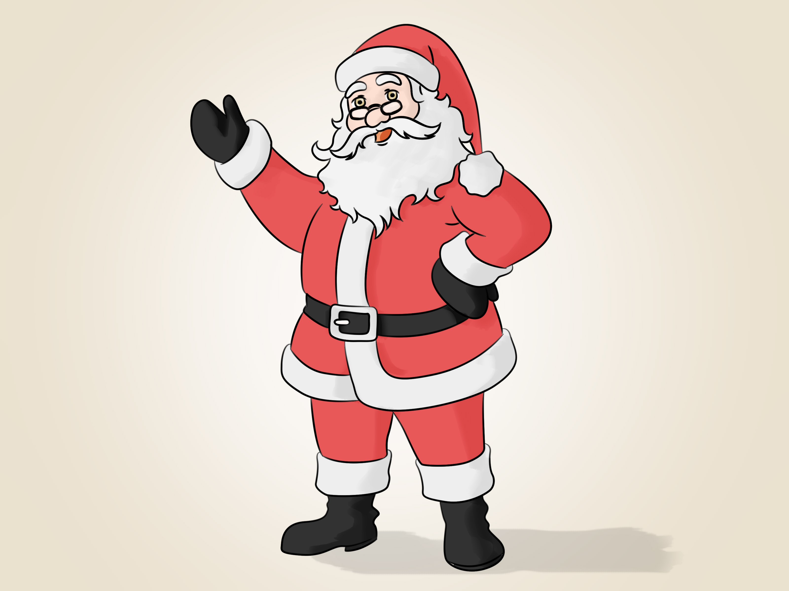 3200x2400 Santa Sketch Drawing How I Draw Santa Claus