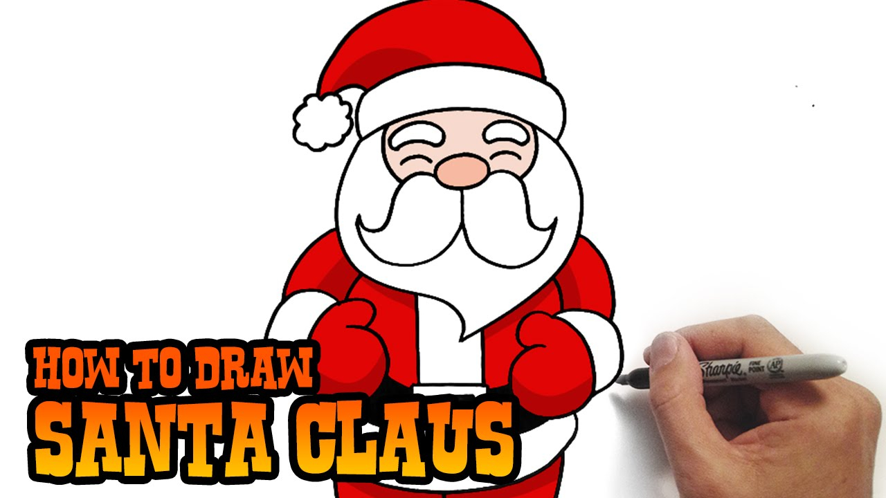 1280x720 Simple Drawing Of Santa Claus How To Draw Santa Claus Simple