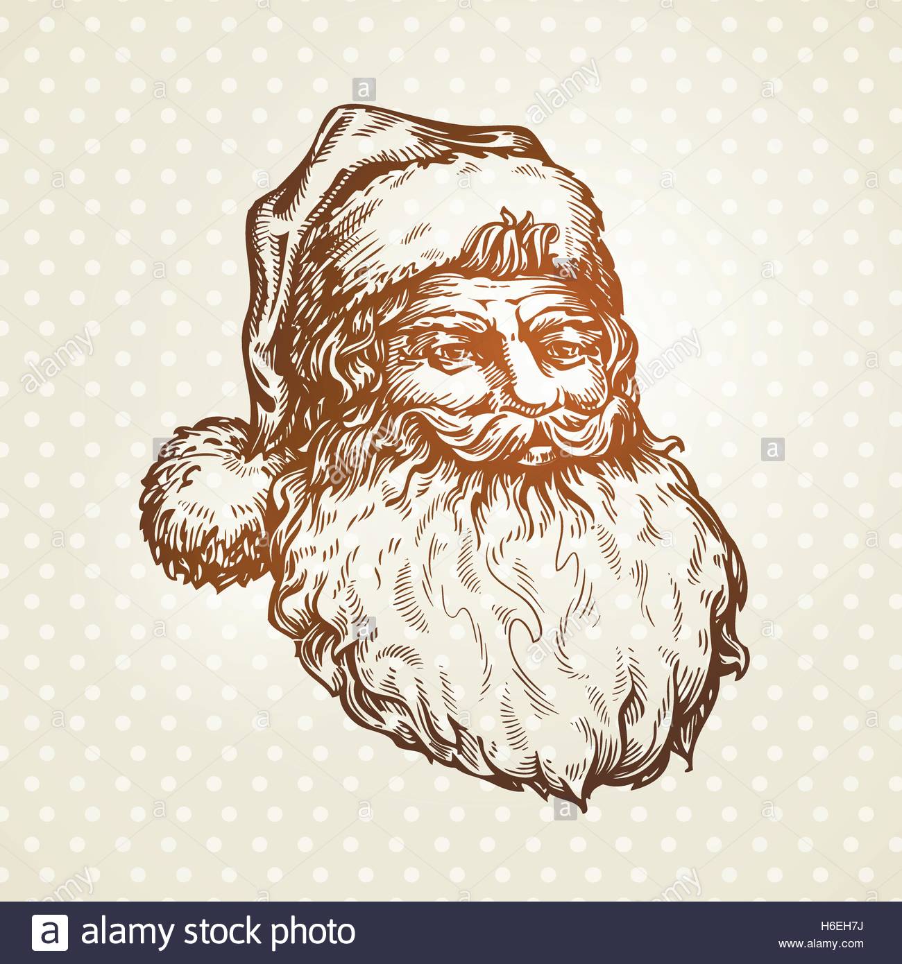 1300x1390 Vintage Santa Claus Sketch. Vector Illustration Stock Vector Art