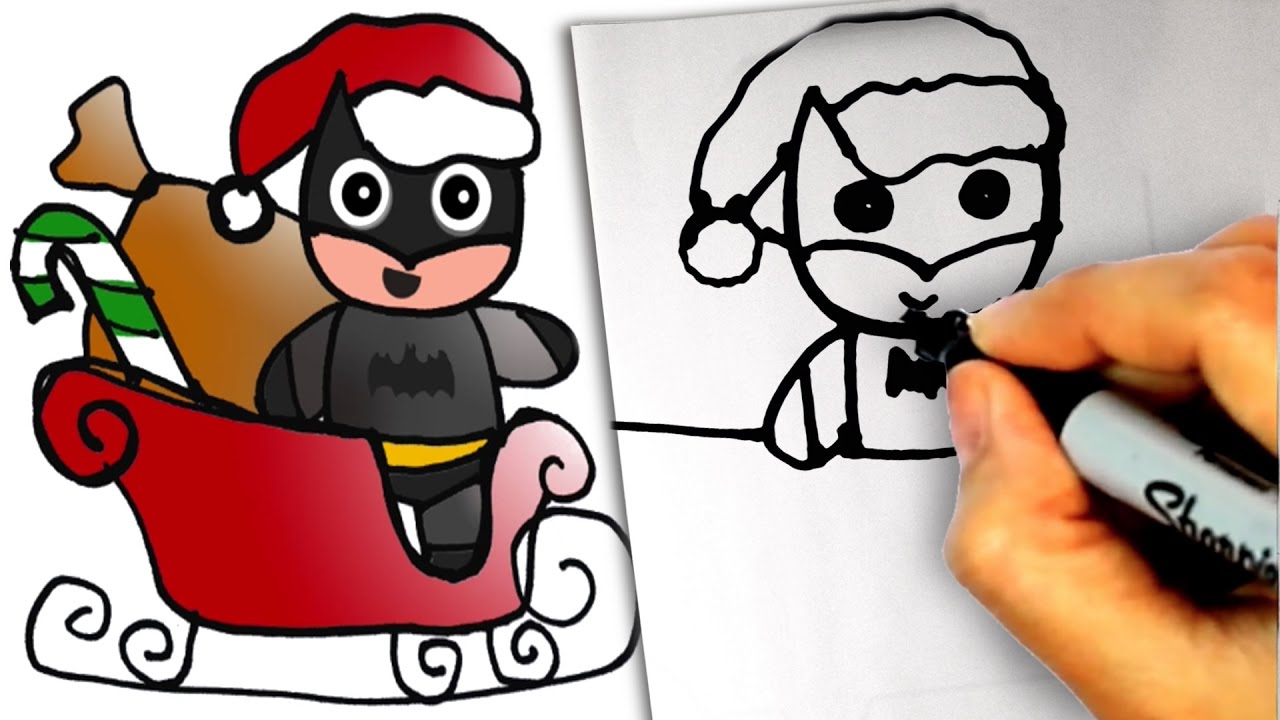 1280x720 How To Draw Chibi Santa Batman On A Sled