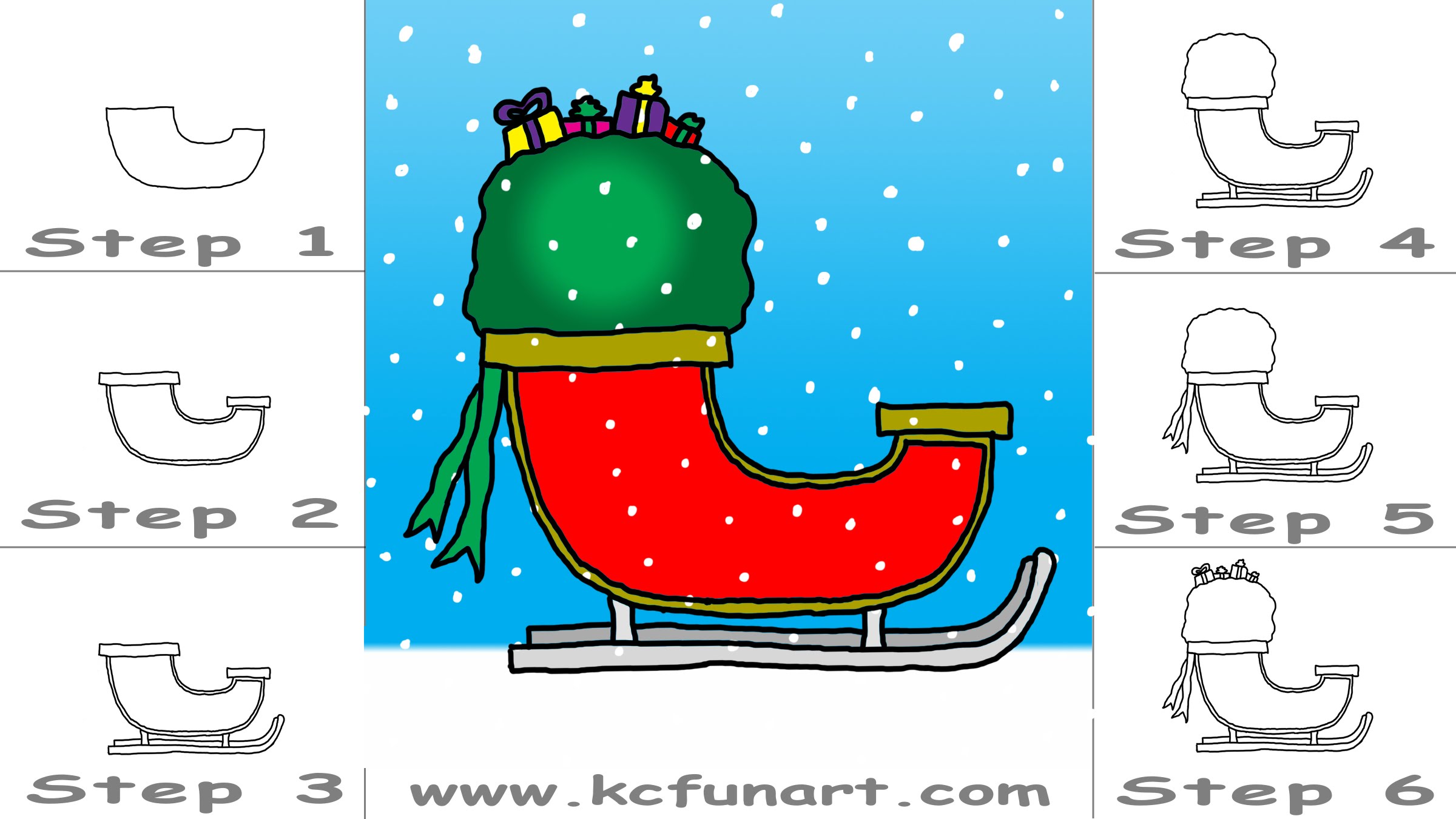 2400x1350 79 How To Draw A Cartoon Santa Sleigh