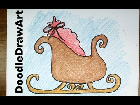 480x360 Drawing How To Draw Santa's Sleigh [Hd] Easy Cartoon Drawing