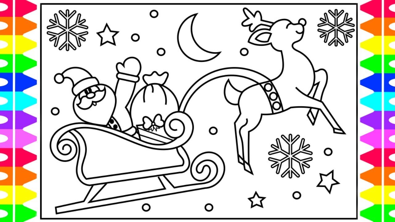 1280x720 How To Draw Santa's Sleigh Step By Step For Kids Santa Claus