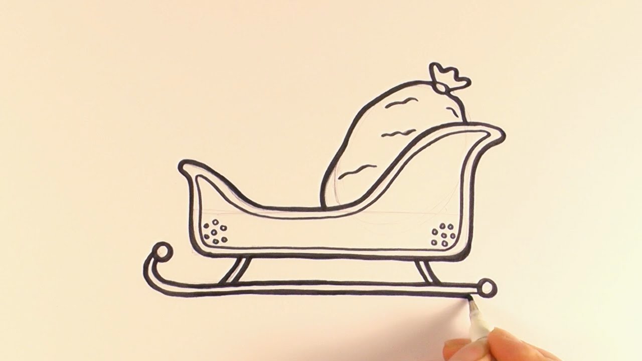 1280x720 How To Draw A Cartoon Santa's Sleigh