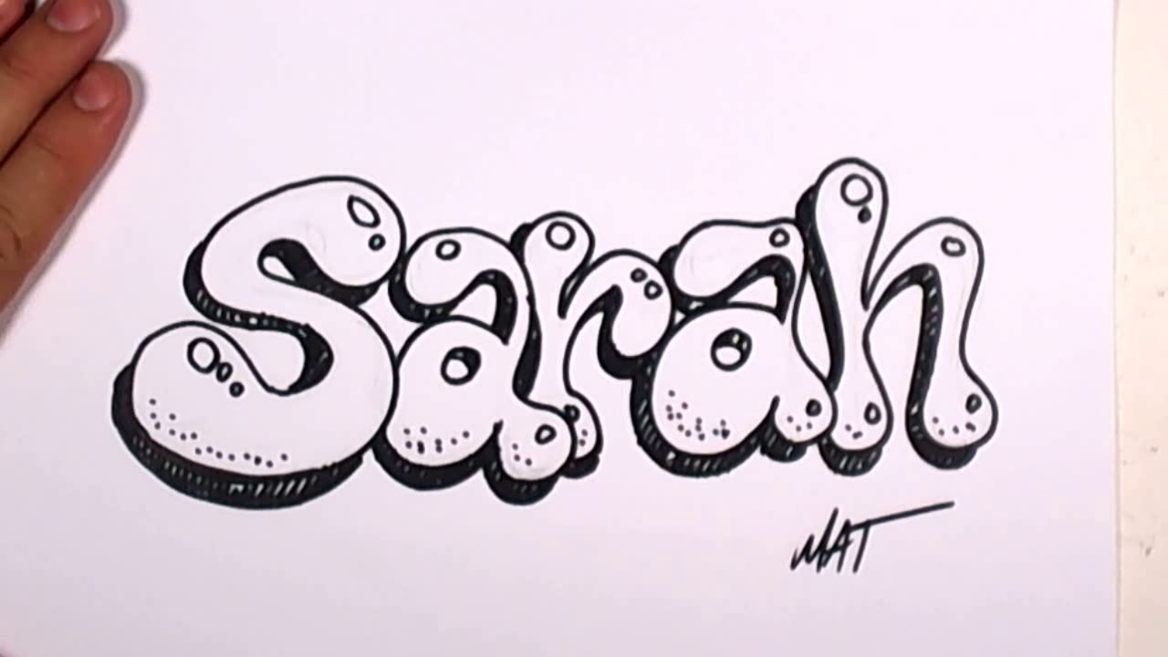1280x720 Graffiti Writing Sarah Name Design
