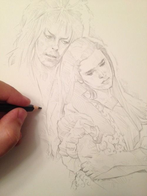 500x667 Jareth And Sarah Drawing Labyrinth Bowie, David