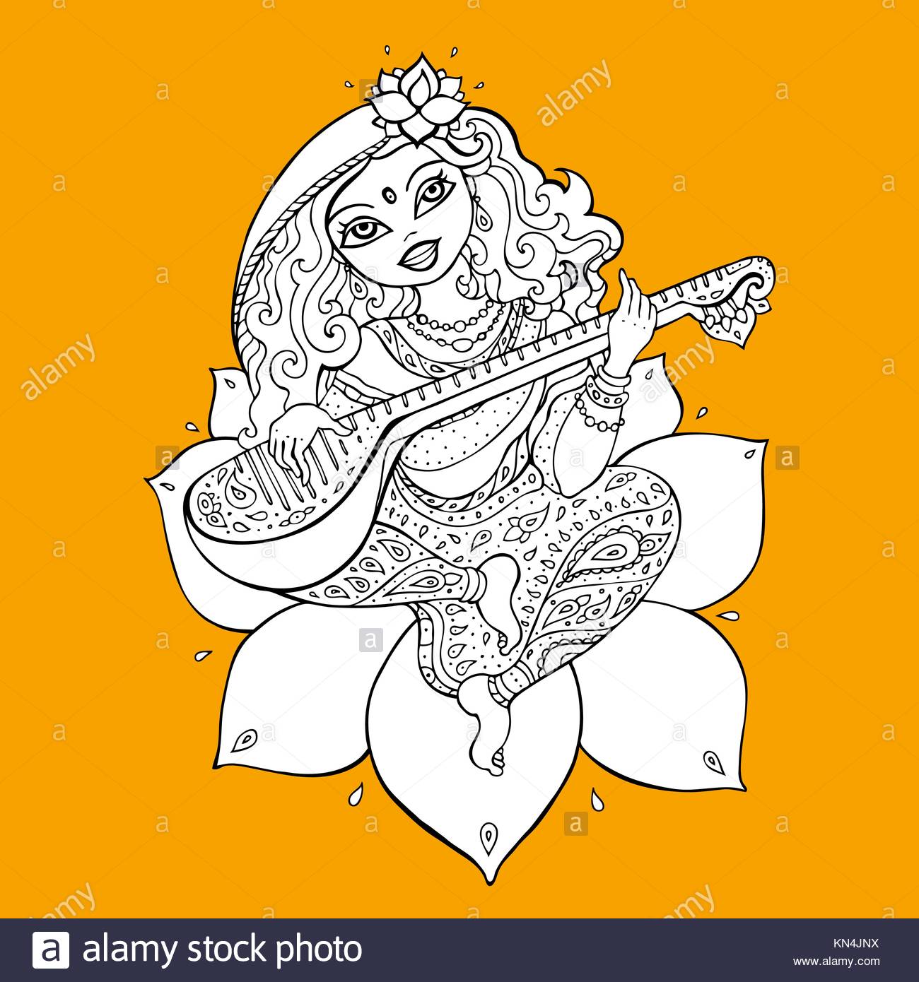 Saraswati Drawing at GetDrawings | Free download