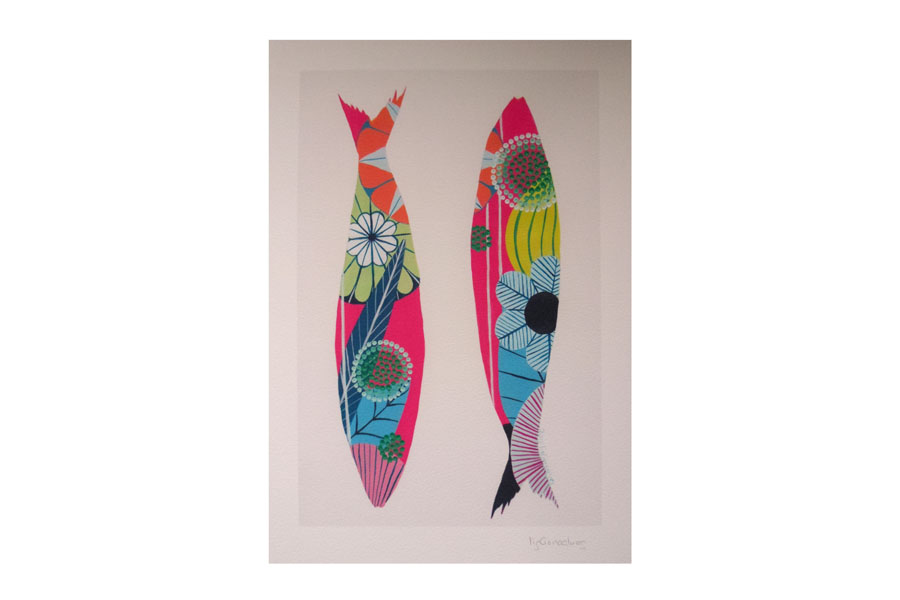 900x600 Sardine Drawing Print