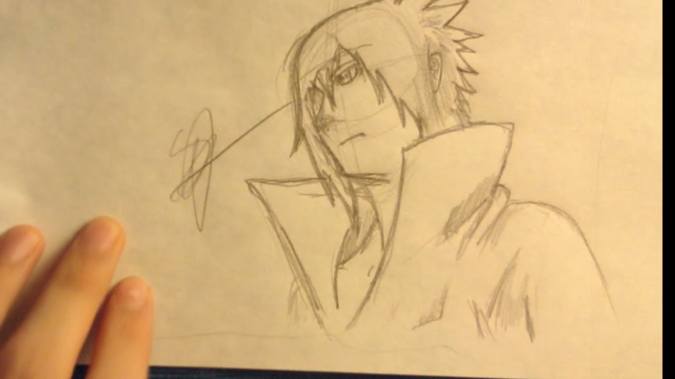 1366x768 How To Draw Sasuke Uchiha (Easy)