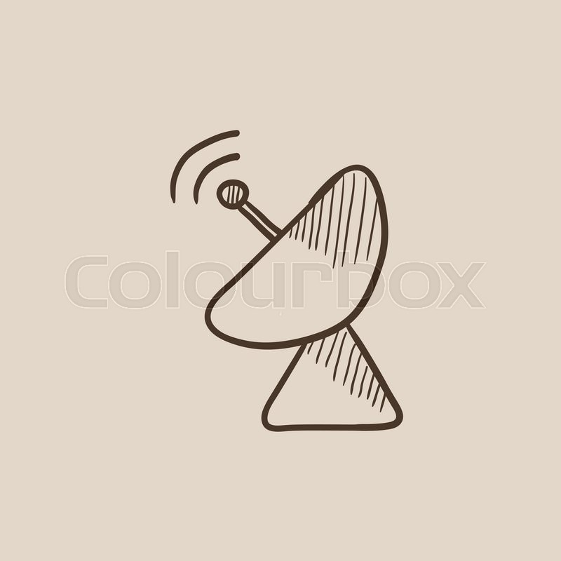 800x800 Radar Satellite Dish Sketch Icon For Web, Mobile And Infographics