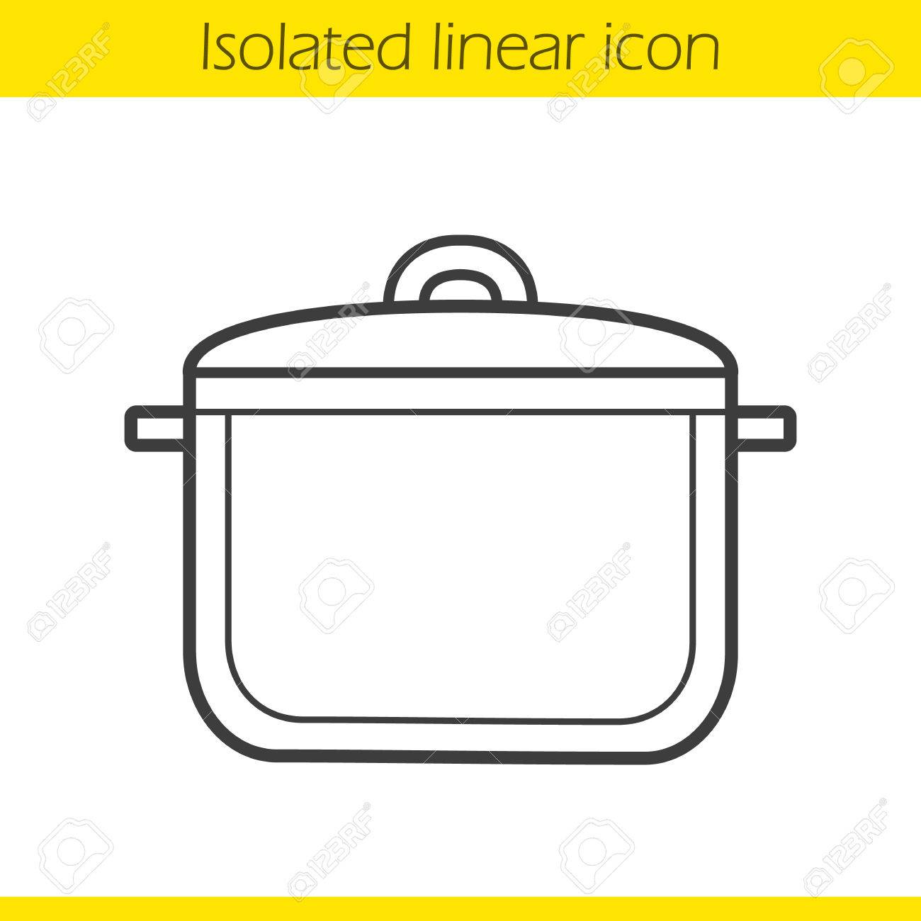 1300x1300 Pot Linear Icon. Kitchen Utensil. Cooking Instrument Thin Line