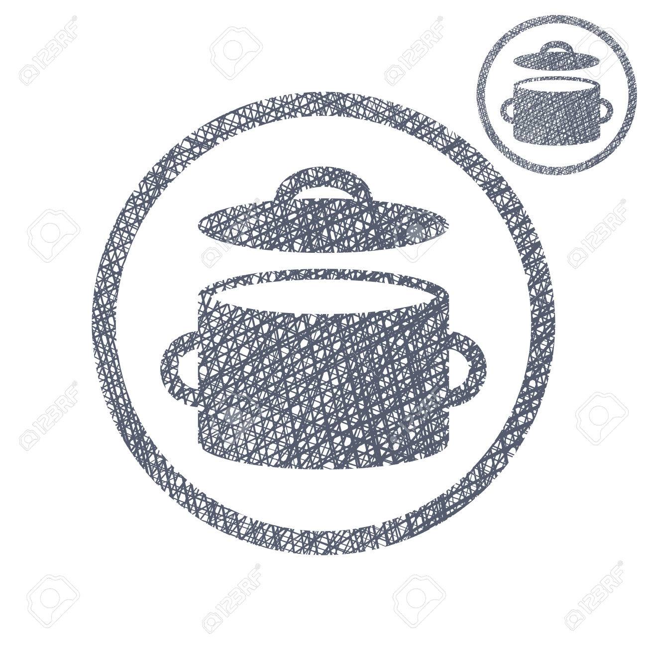 1300x1300 Saucepan Pot Vector Simple Single Color Icon Isolated On White