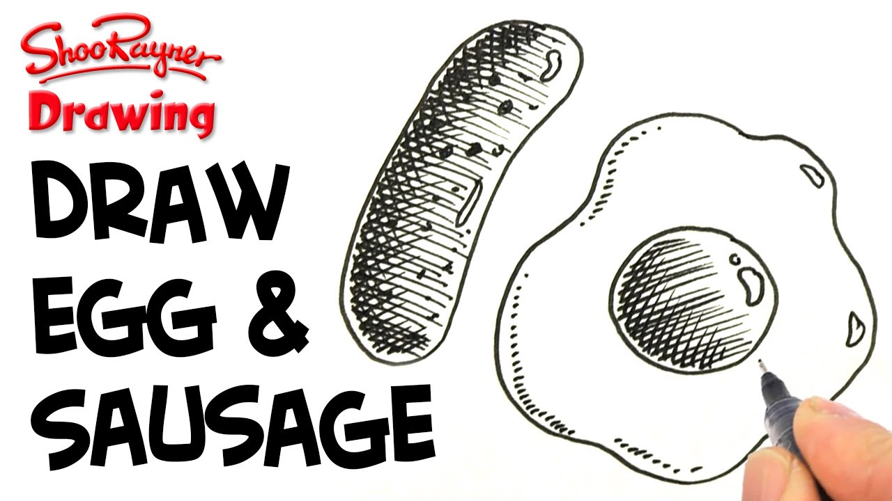 1280x720 How To Draw Sausage Amp Egg In The Shape Of A 10