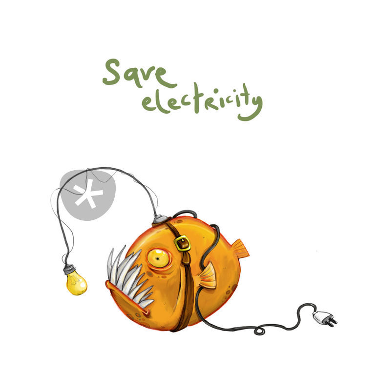 776x800 Save Electricity Drawing Art Prints And Posters By Yasemin