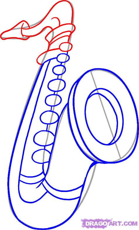 476x785 How To Draw A Saxophone For Kids Step By Step Saxophone