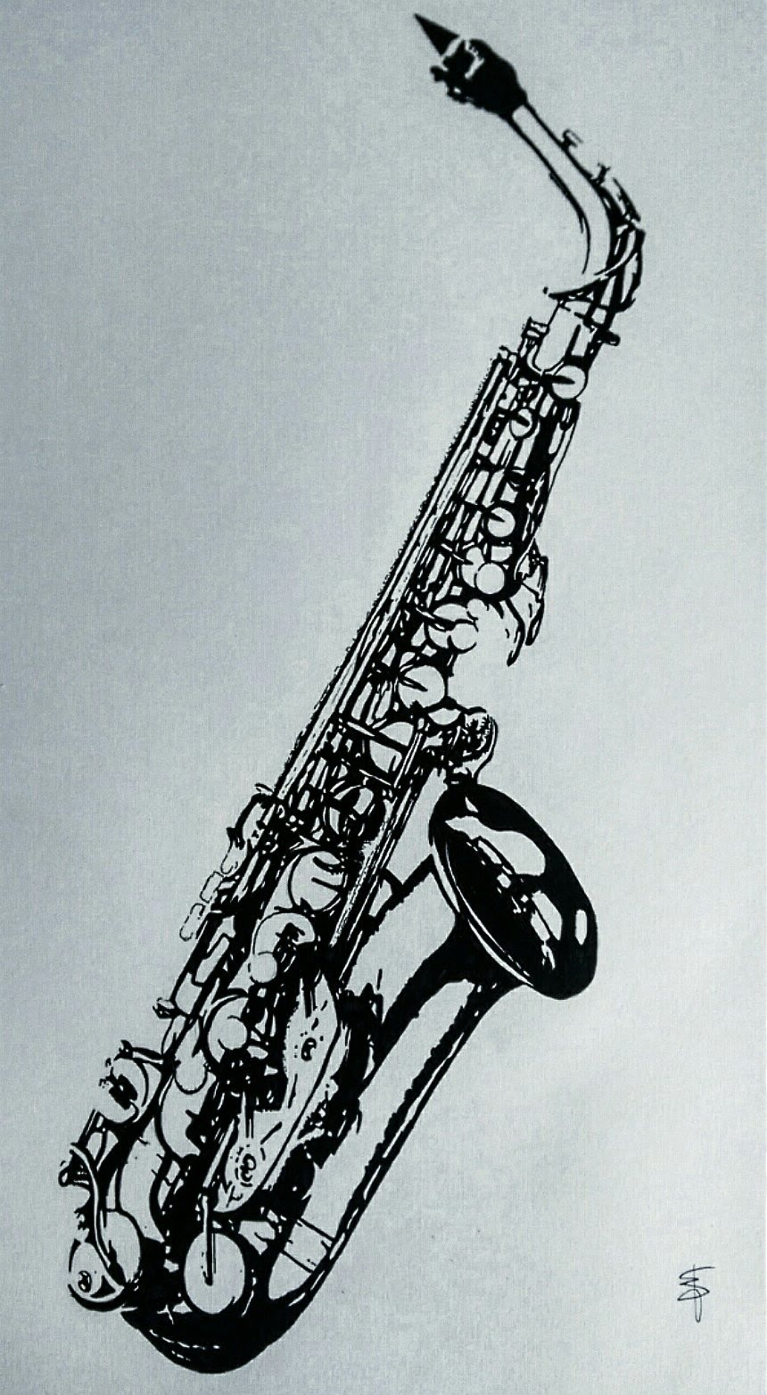 860x1564 Speed Drawing Alto Saxophone