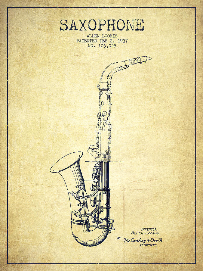 675x900 Saxophone Patent Drawing From 1937