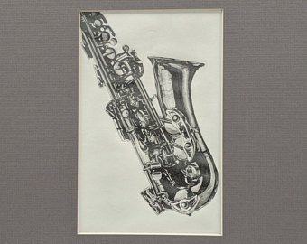 340x270 Saxophone Drawing Etsy