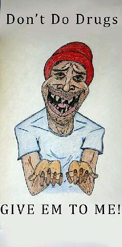 238x480 No To Drugs Drawing By Damani Mccormick
