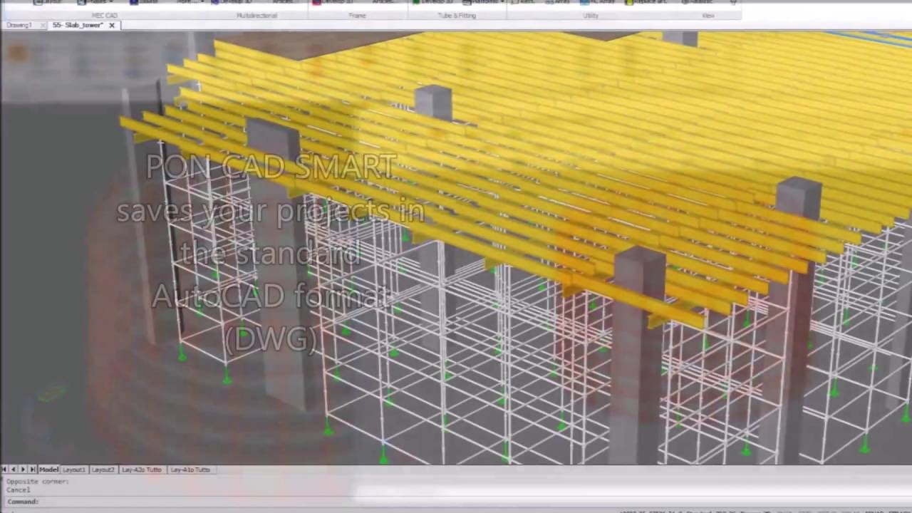 1280x720 Pon Cad Smart Project And Drawing Of Scaffolding For Maintenance