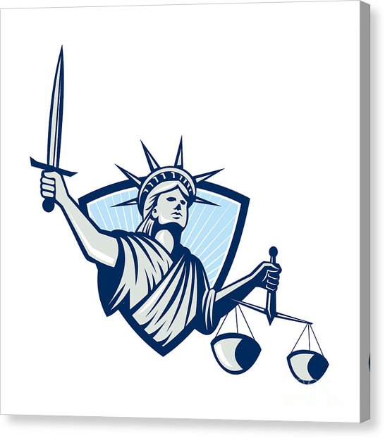 546x622 Statue Of Liberty Holding Scales Justice Sword Digital Art By