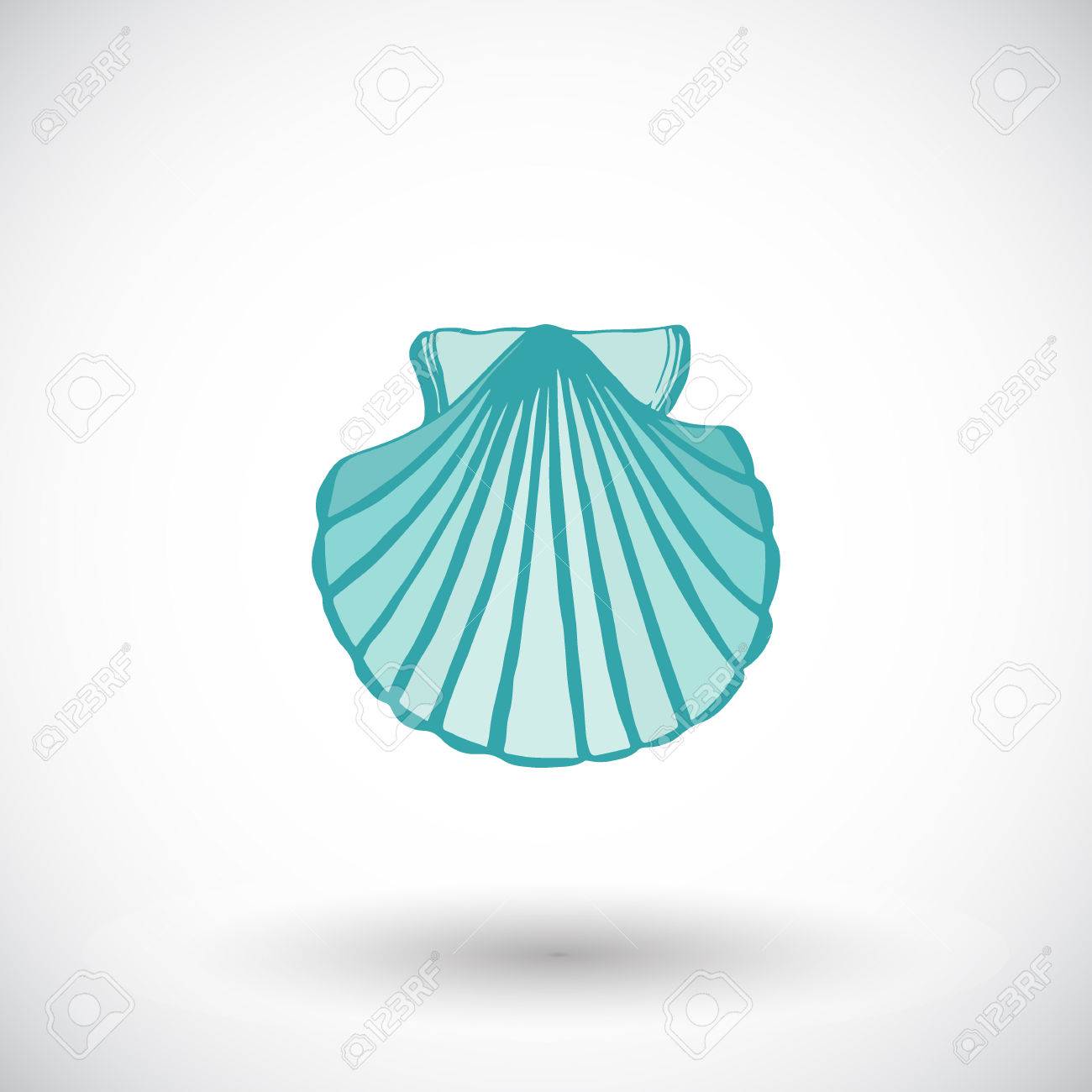 1300x1300 Scallop Shell Sketch. Hand Drawn Sea Or Ocean Life Cartoon Icon