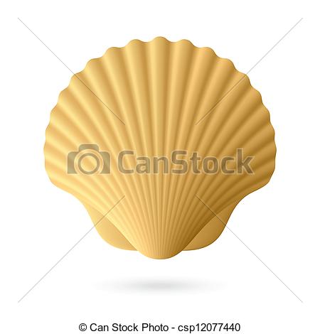 450x470 Scallop Seashell. Vector Illustration Eps Vector